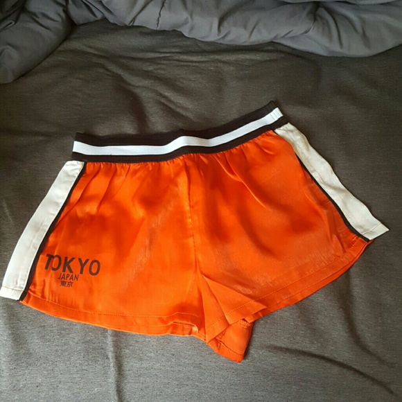 Forever 21 Pants - Forever 21 Orange Silk Shorts